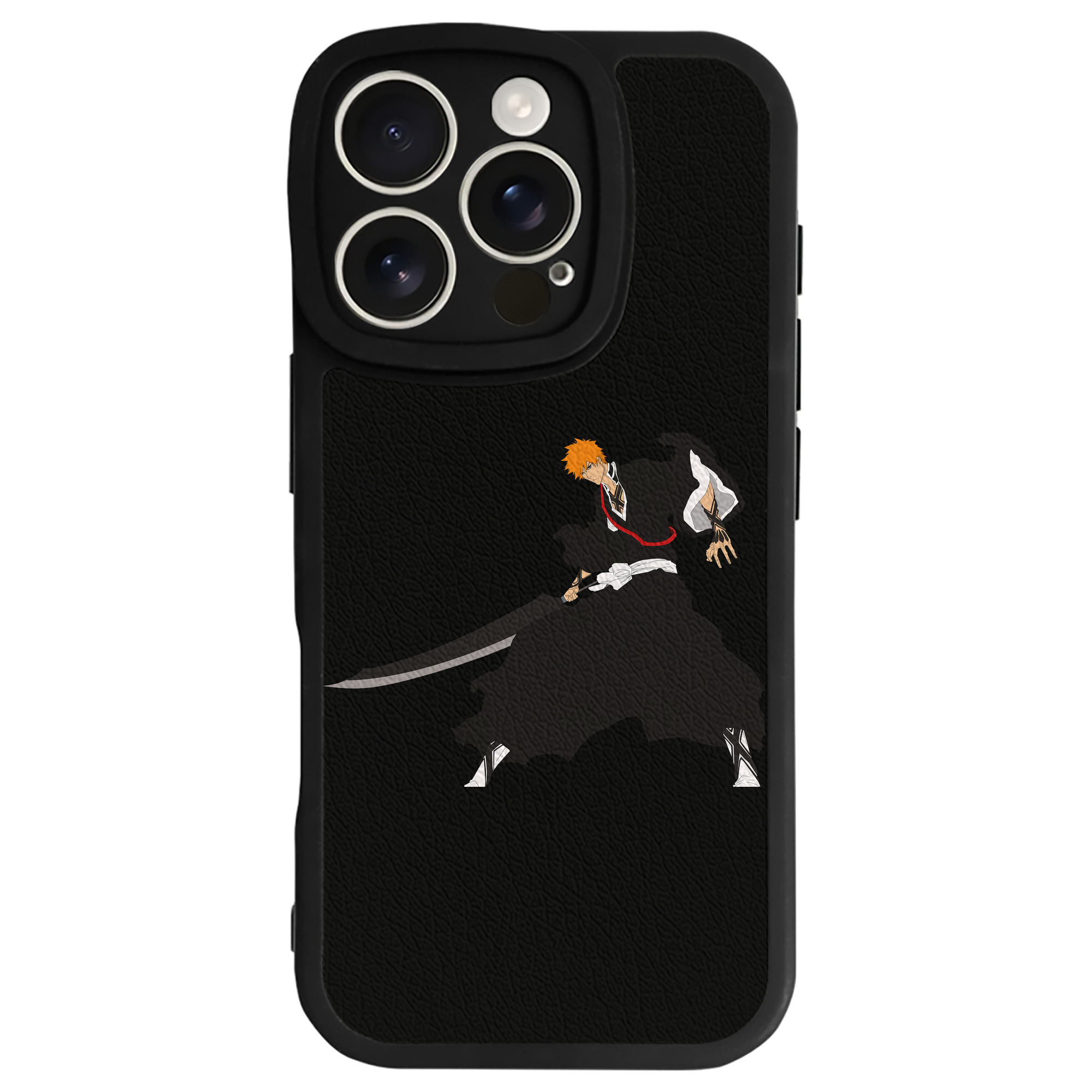 ブリーチ 黒崎一護（くろさき いちご）BLEACH Kurosaki Ichigo 【iPhone 16シリーズ対応】シリコンスマホケース（レザー調） 材質：シリコン